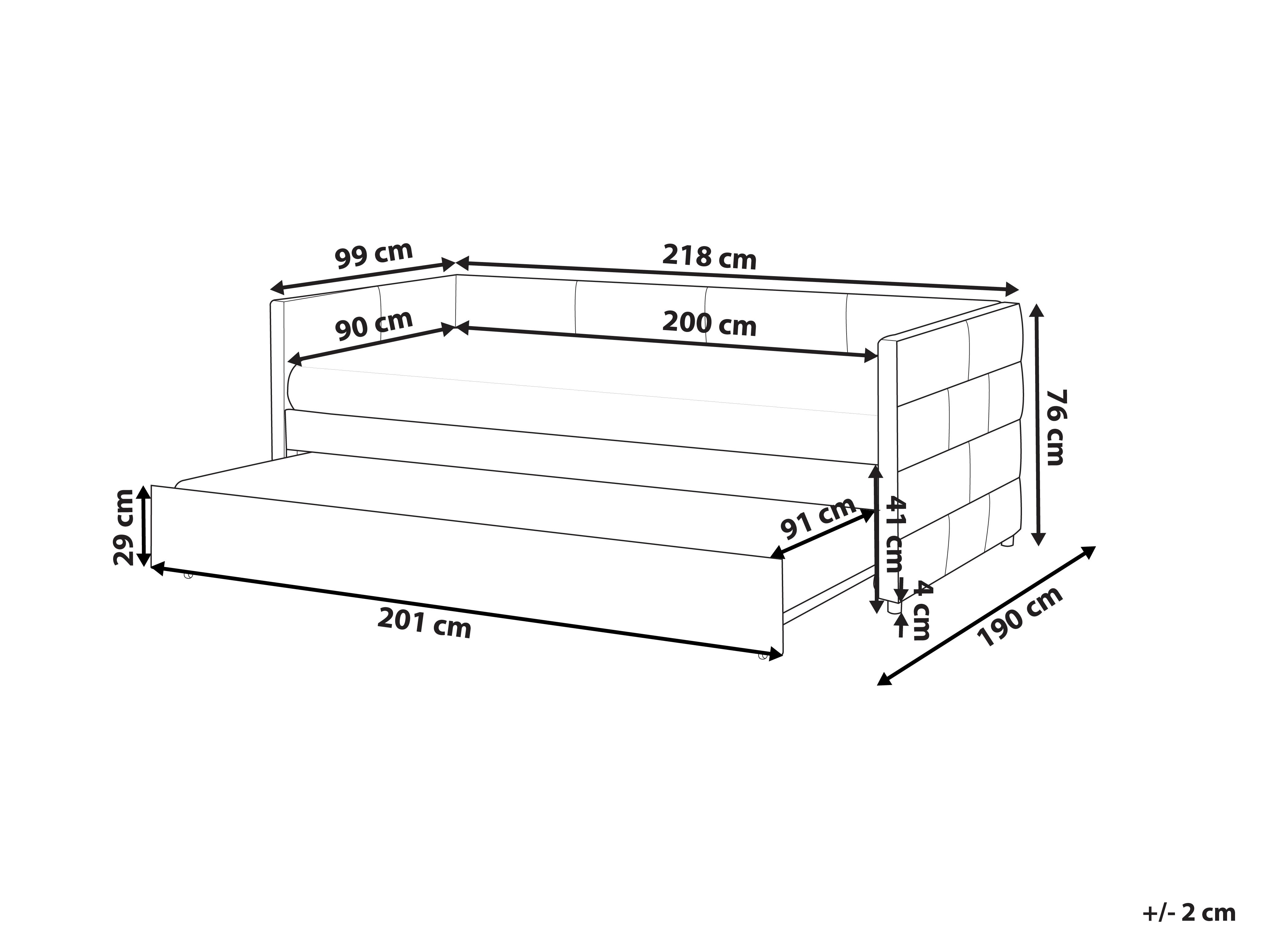 Onderschuifbed Fluweel CHAVONNE 90 x 200 cm Roze