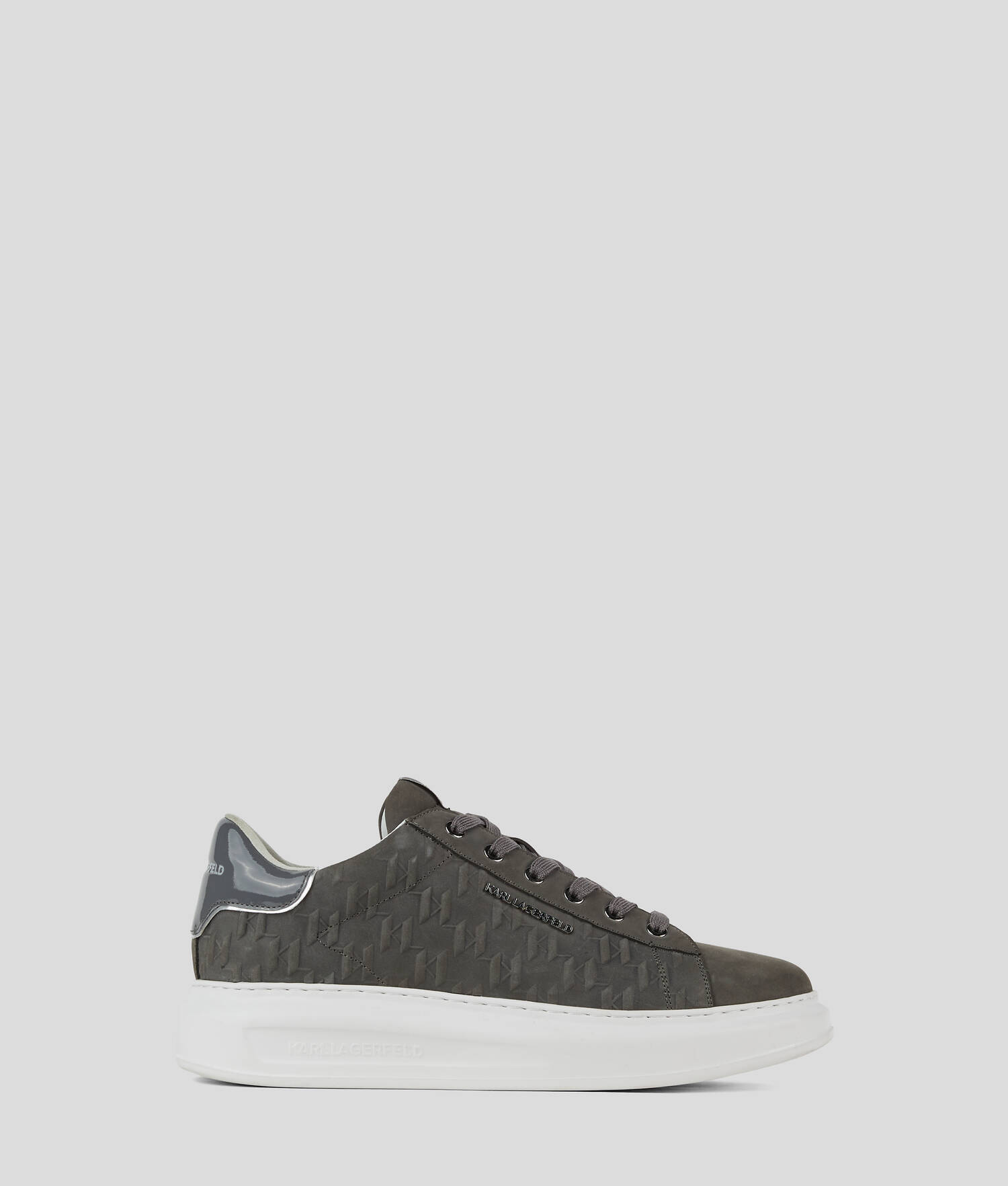 BASKETS KAPRI KL MONOGRAM - Gris/Blanc