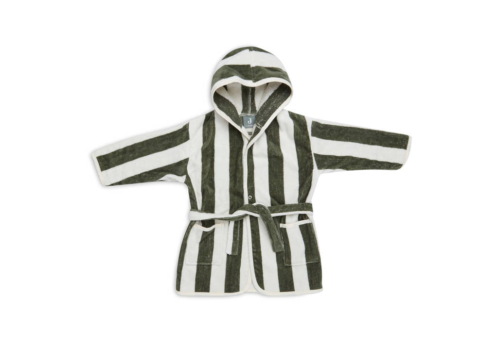 badstof badjas 3-4 jaar Stripe Terry Leaf Green GOTS