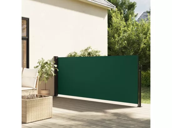 Auvent latéral rétractable vert foncé 100x500 cm