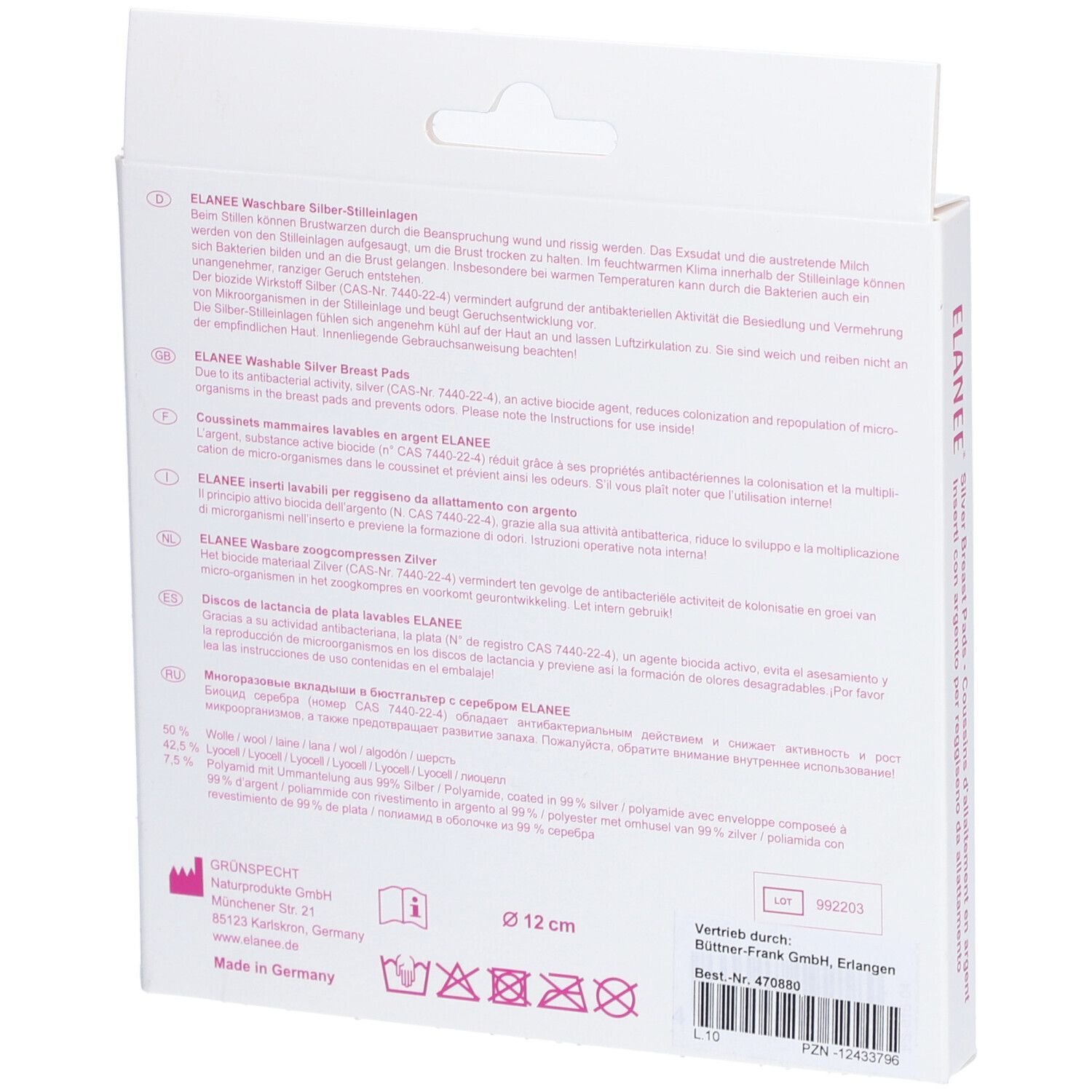 ELANEE® Stilleinlagen Silber waschbar