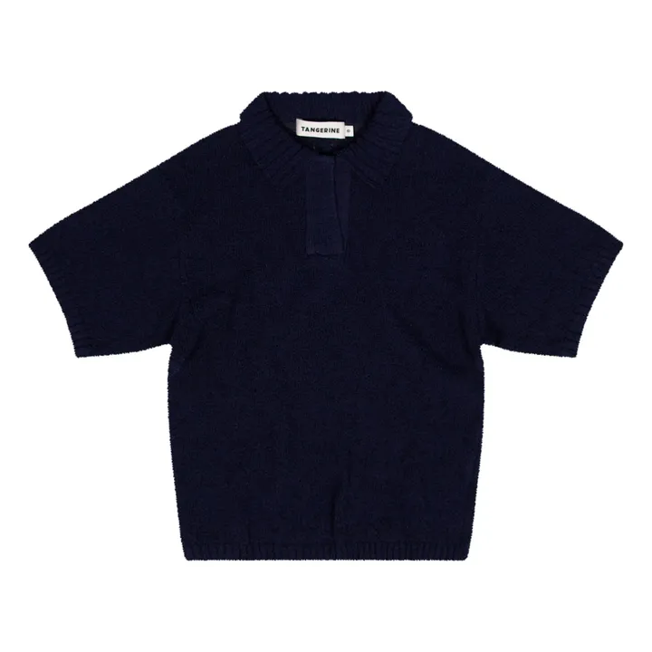 Tangerine Polo Maille Bouclette | Bleu nuit