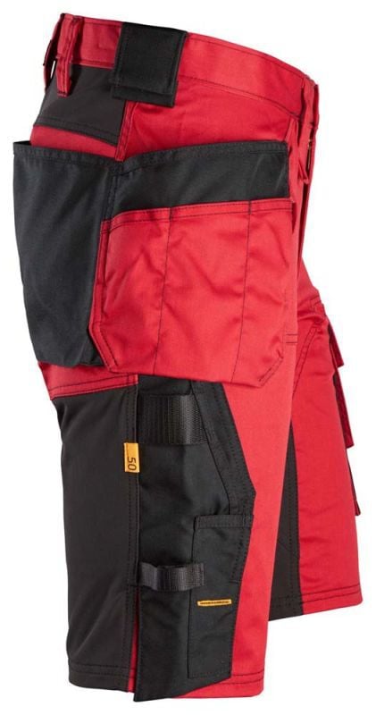 Snickers AllroundWork 6141 Stretch - Korte werkbroek - Rood - 52