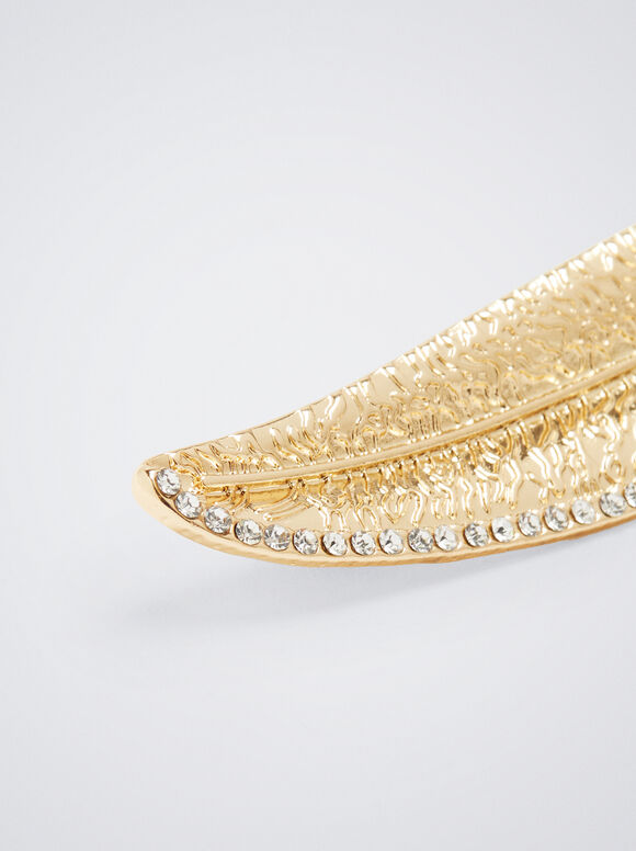 Broche de folha - Dourado
