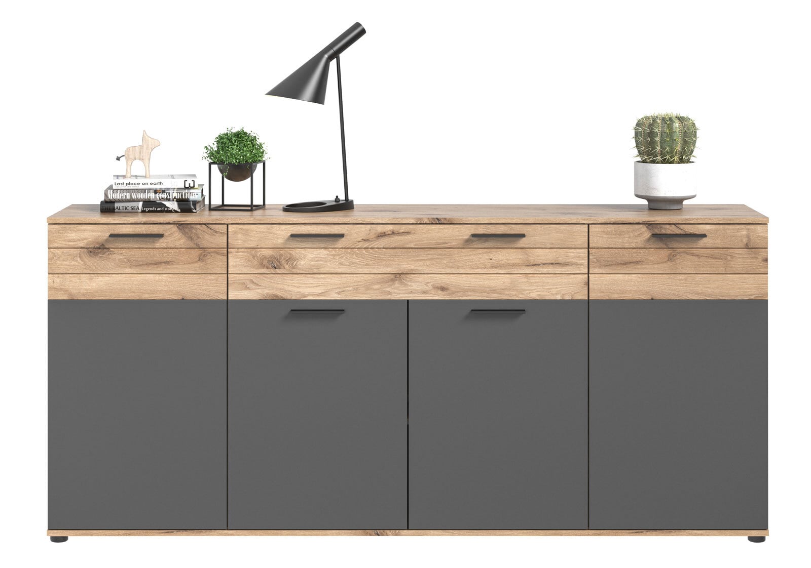 Sideboard Mason Grau/Braun 200x91x40 cm