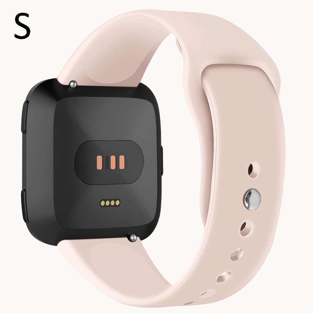 (Gr. S) Fitbit Versa / Versa 2 / Versa Lite Silikon Sport Armband (Gelenkumfang 157-199mm) - Hellrosa