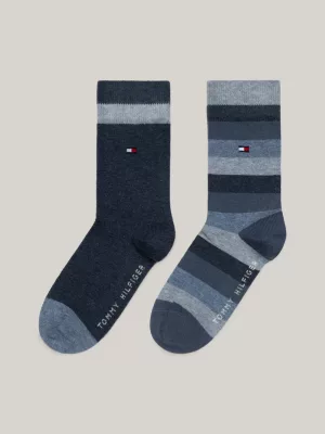 Pacote com 2 pares de meias clássicas listradas