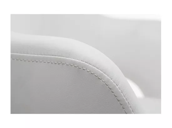 Chaise de bureau à roulettes design blanc et acier chromé JESSY