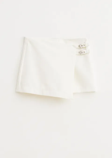 Skort met overslag wit (WIT)