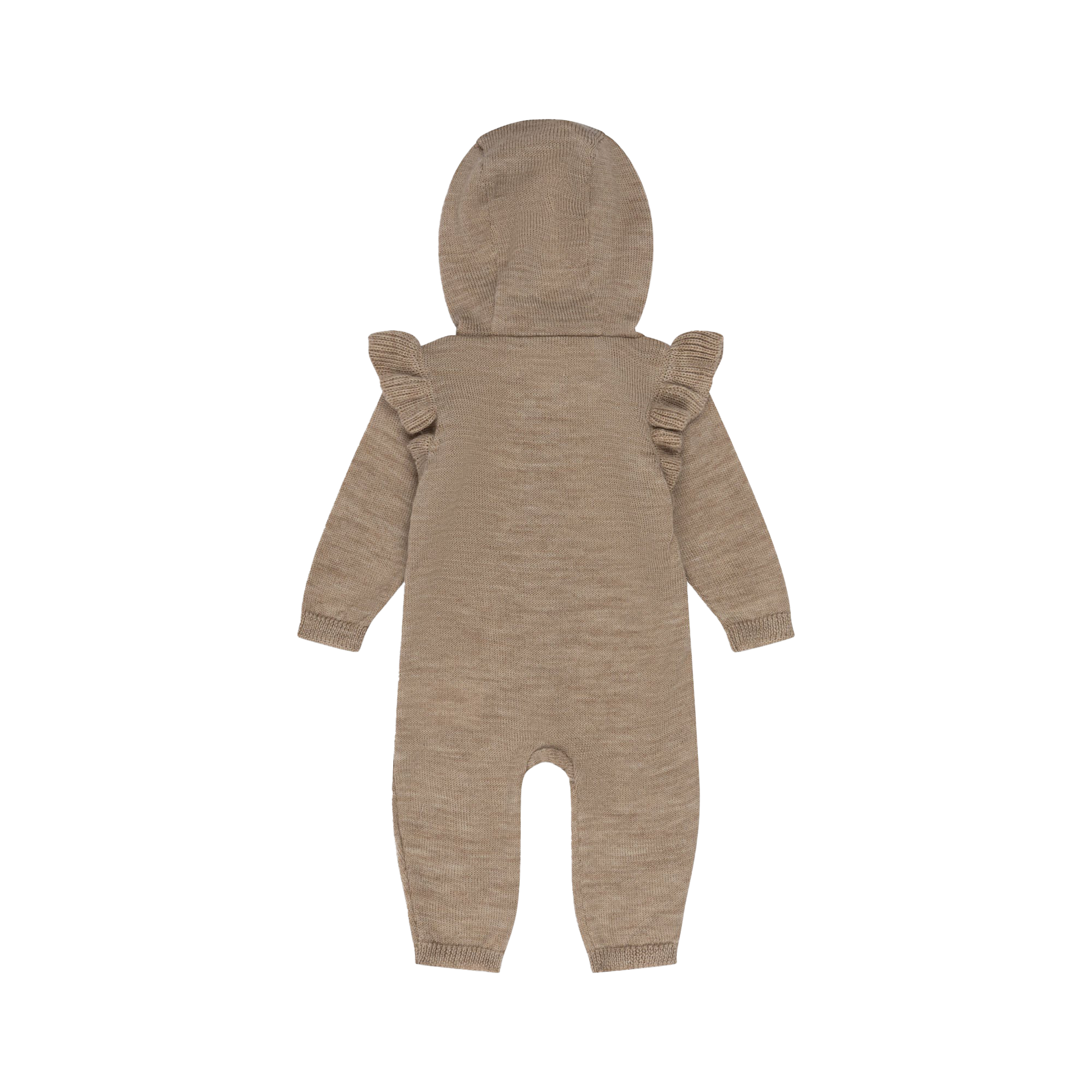 TOMAMA - Grenouillère à capuche en laine | Marron