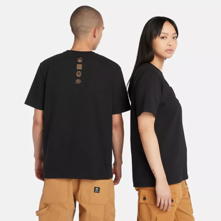 T-shirt à écusson Nouvel An lunaire en noir