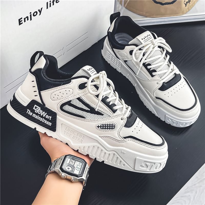 Deepwood - Veterschoenen met letters en platform