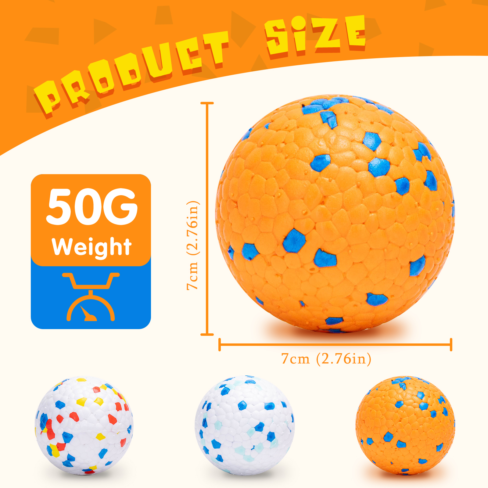 Bola para Cães Nobleza, Pacote com 3 Bolas Interativas para Cães, Bola de Borracha Durável e Elástica, Adequada para Cães de Pequeno, Médio e Grande Porte, Ø 7cm