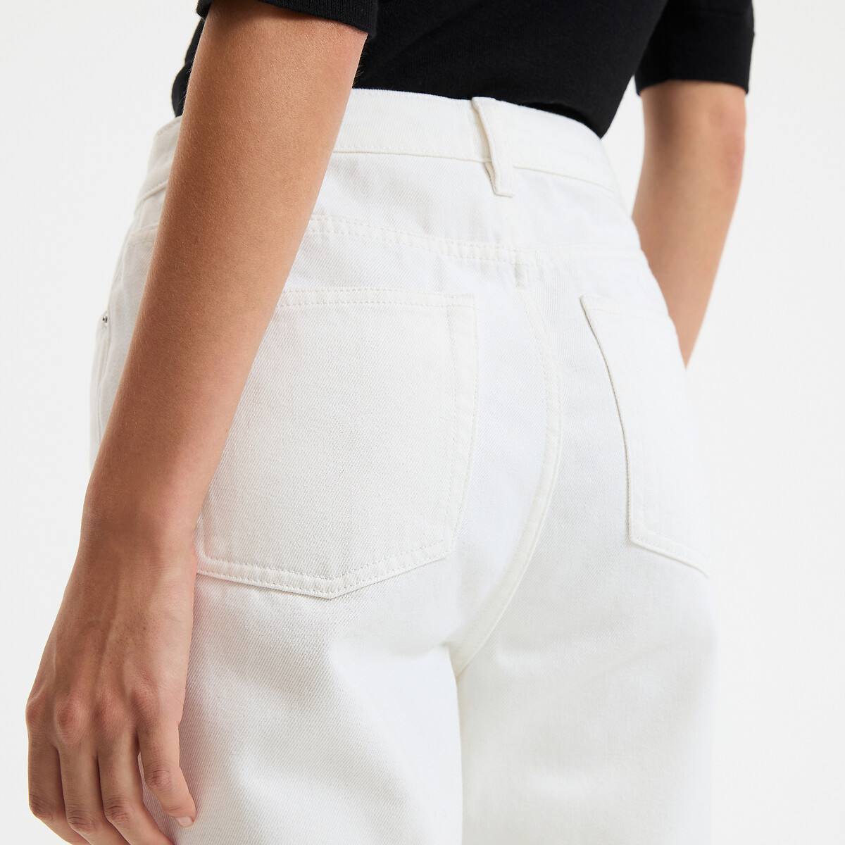 COLEÇÕES LA REDOUTE<br>Calça jeans regular, reta, cintura alta