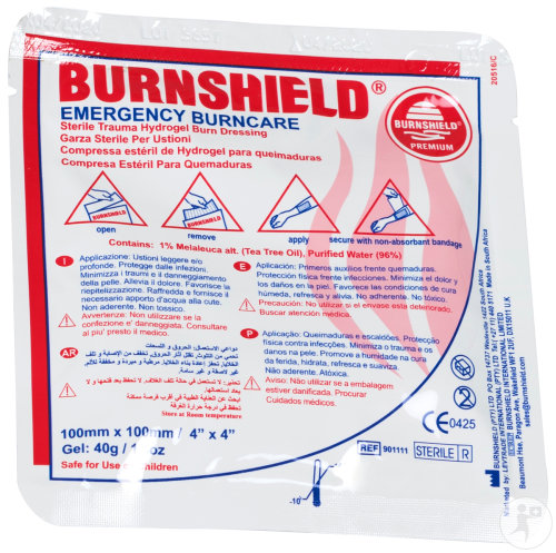 Burnshield Emergency Burncare Pansements Stériles Pour Brûlures 10x10cm Pièce 1