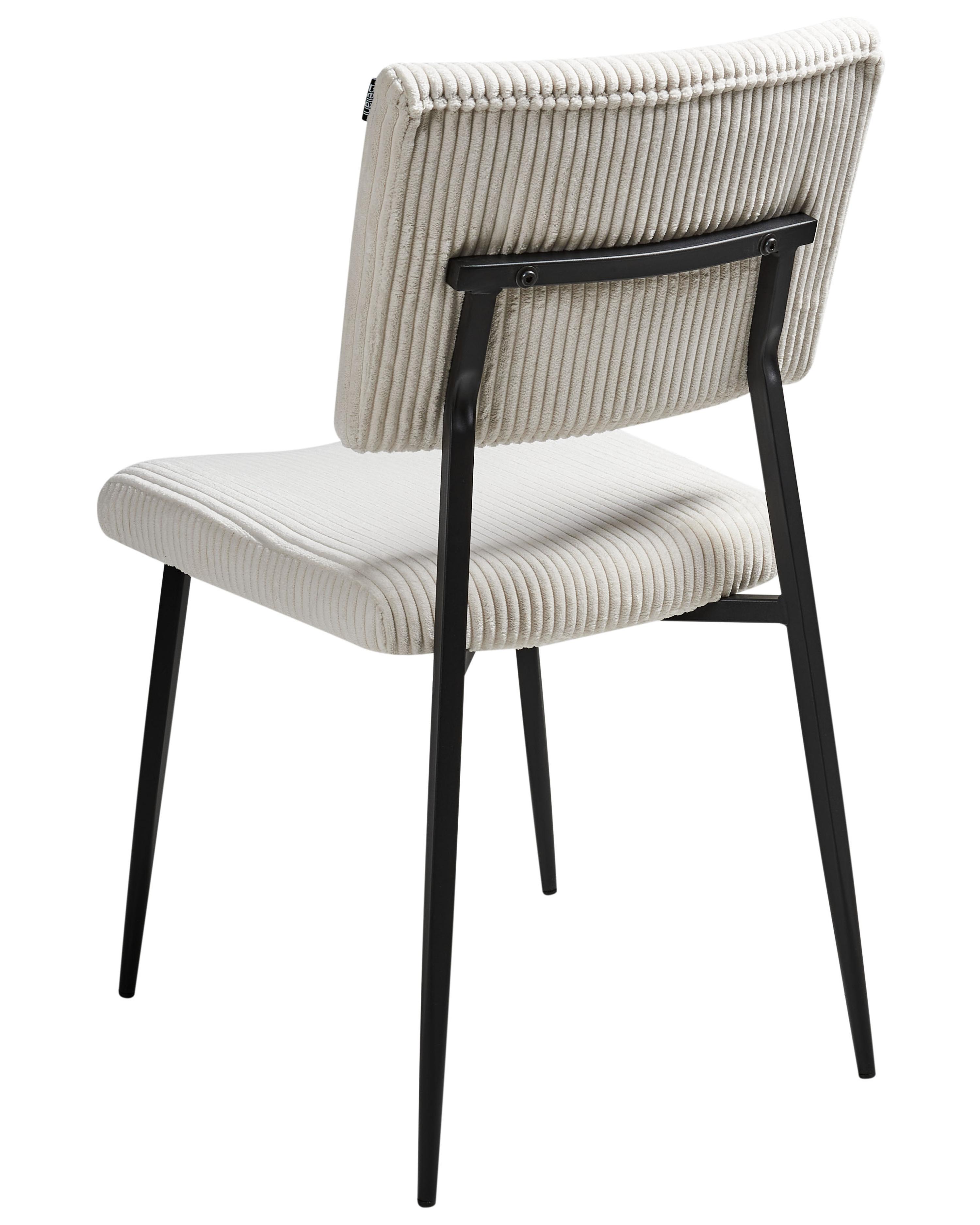 Set van 2 eetkamerstoelen STURGIS Corduroy Gebroken wit