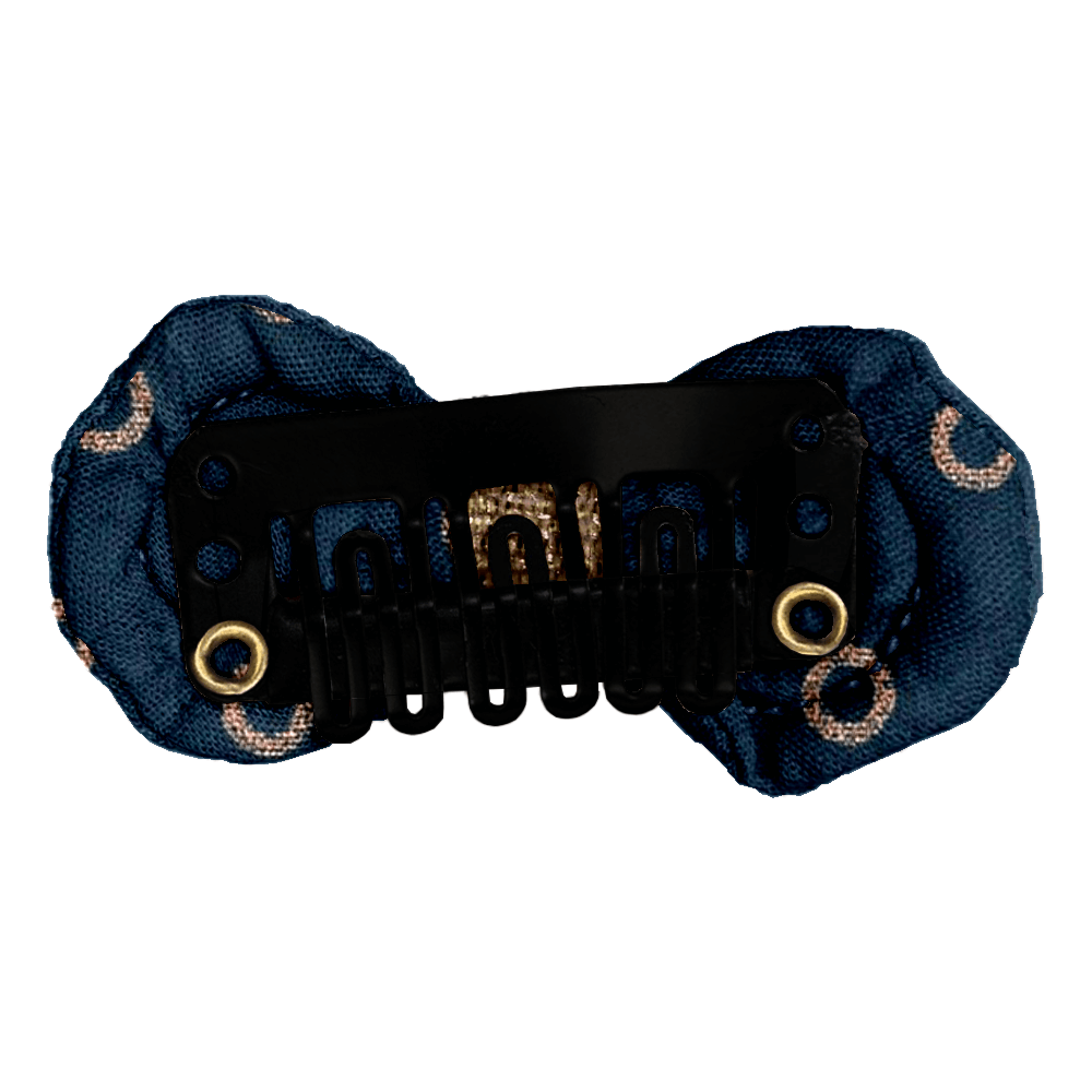 Barrette Noeud Anti-Glisse Bulle Bronze Marine