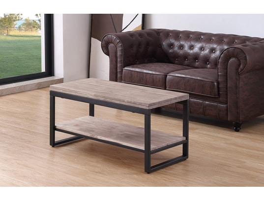 PEGANE - Table basse relevable et extensible en bois de chêne miel