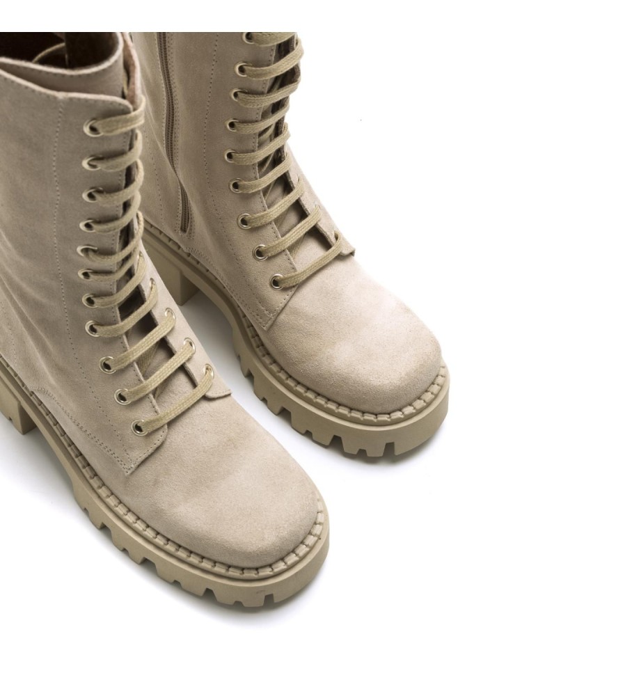 Mustang Bota de pele Casual Skware Bege