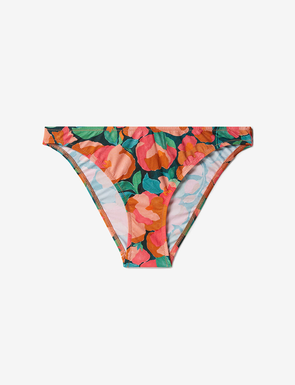 Culotte de bain taille basse - pivoine bleu canard