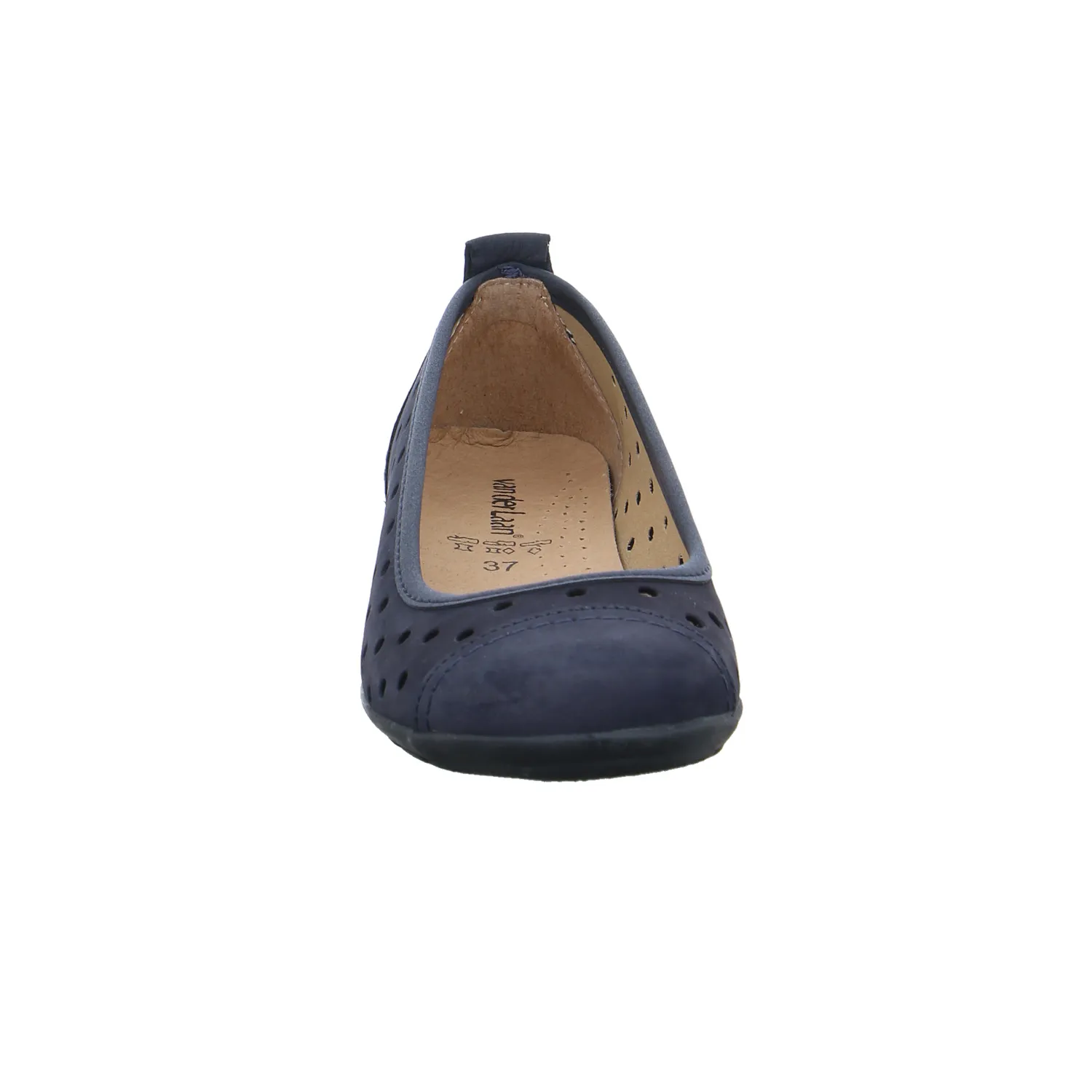 VAN DER LAAN Ballerina Blau Leder
