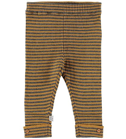 Hust and Claire Leggings - Lolly - Strik - M?rkegr?/Karrygul m.