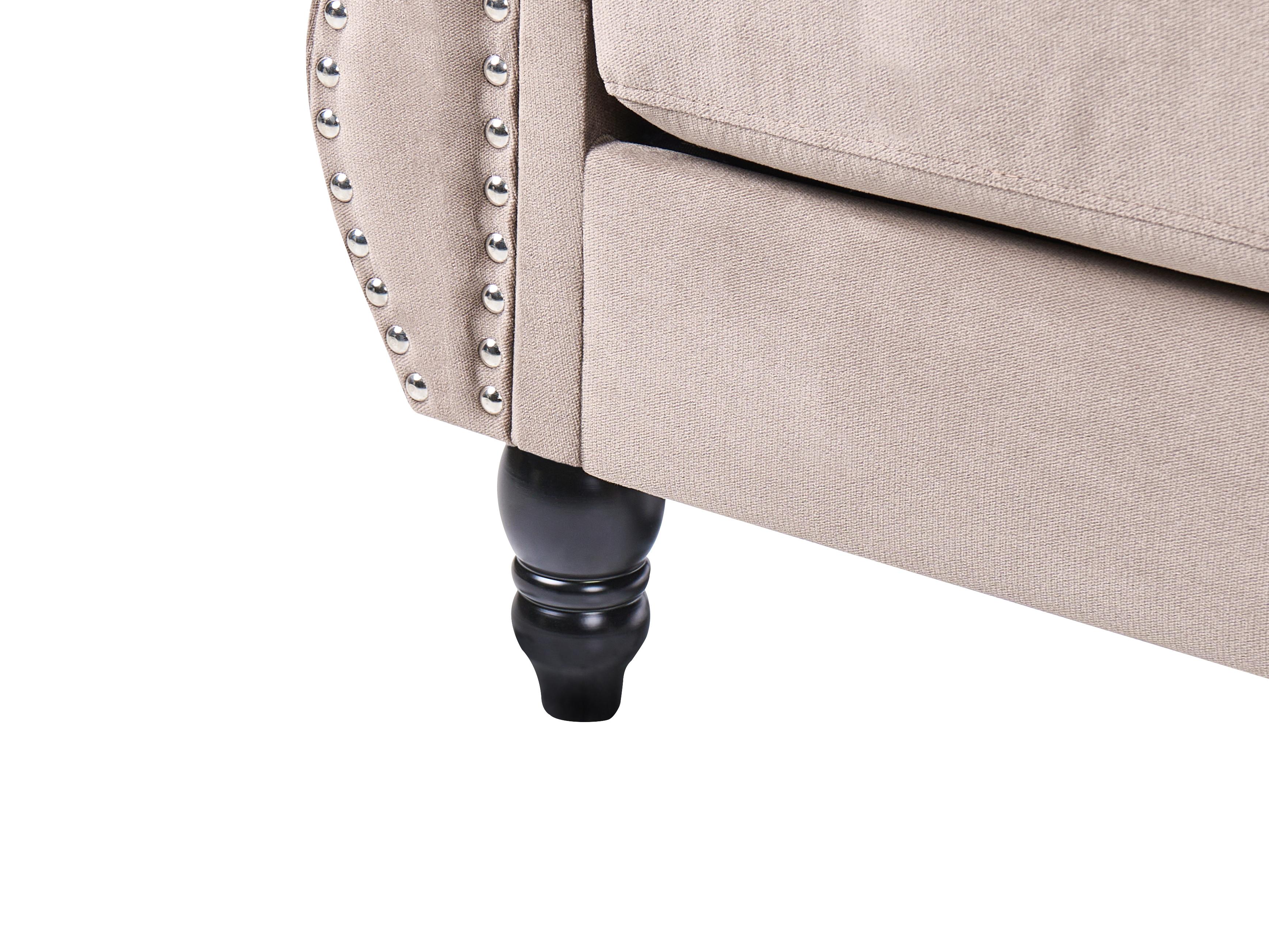 Bankenset 5-zits SKIEN Fluweel Taupe