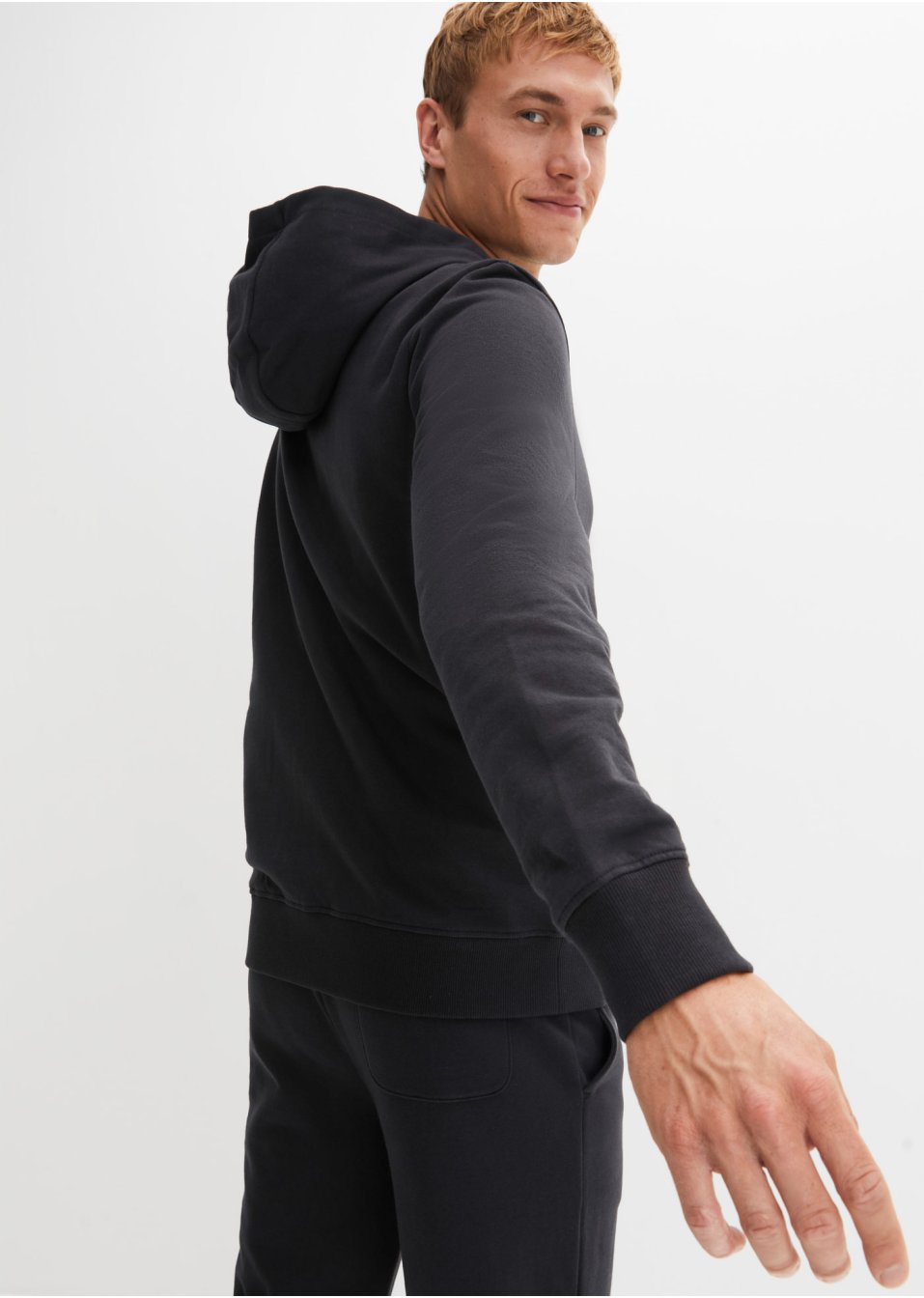 Gilet sweat à capuche avec détails sportifs en coton