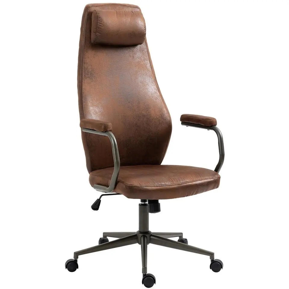 CLP Bureaustoel Pocatello zwart Frame - Kunstleer - cognac