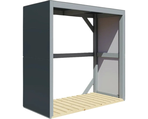 Haardhoutopslag Bertilo 151 x 75 x 154 cm antracietgrijs