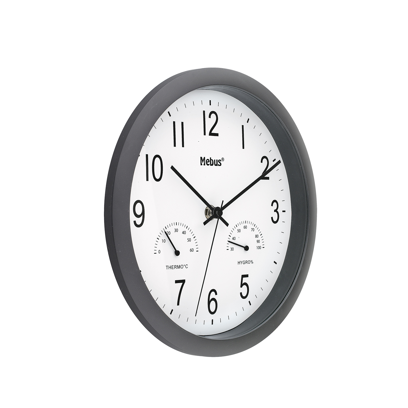 Quarz-Wanduhr - schwarz - Ø 26 cm