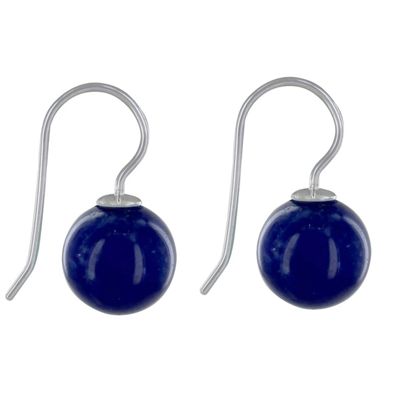 Boucles d'Oreilles Argent Billes de Sodalite