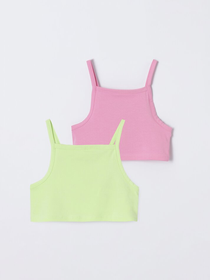 Conjunto com 2 regatas básicas - Verde Limão Claro