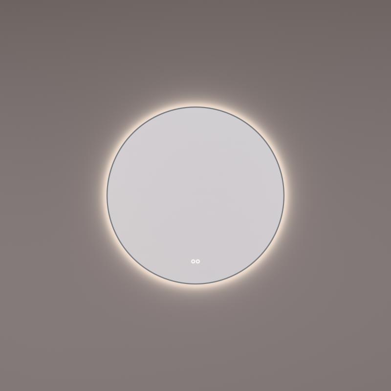 Hipp Design 13500 ronde spiegel 100cm gunmetal met LED en spiegelverwarming