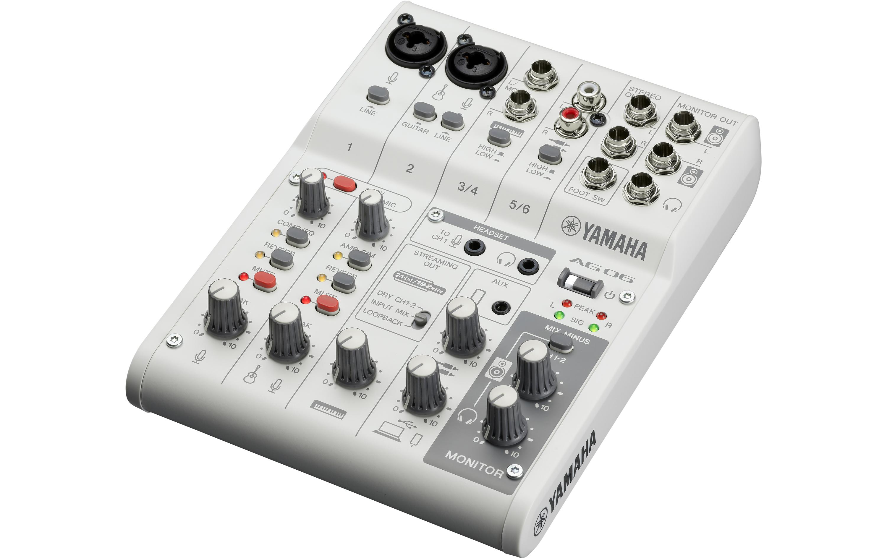 Mischpult AG06 MK2 – Weiss<br>6-Kanal Live-Streaming Mischpult mit USB-Audio-Interface
