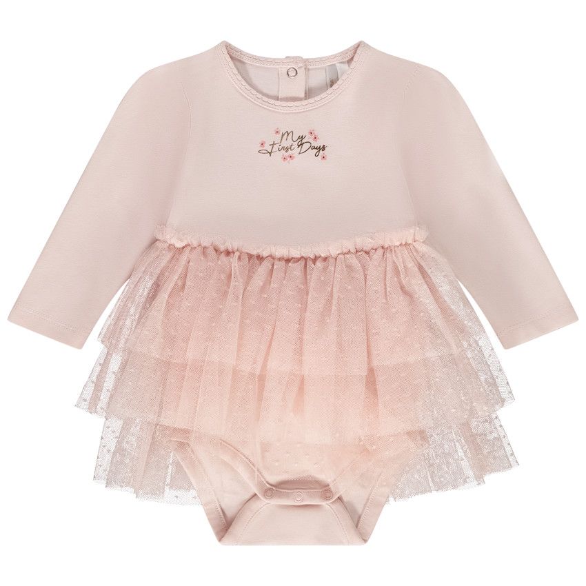 Robe 2 en 1 en jersey pour bébé fille - Rose