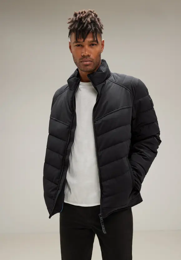 Steppjacke im Bikerlook - Black