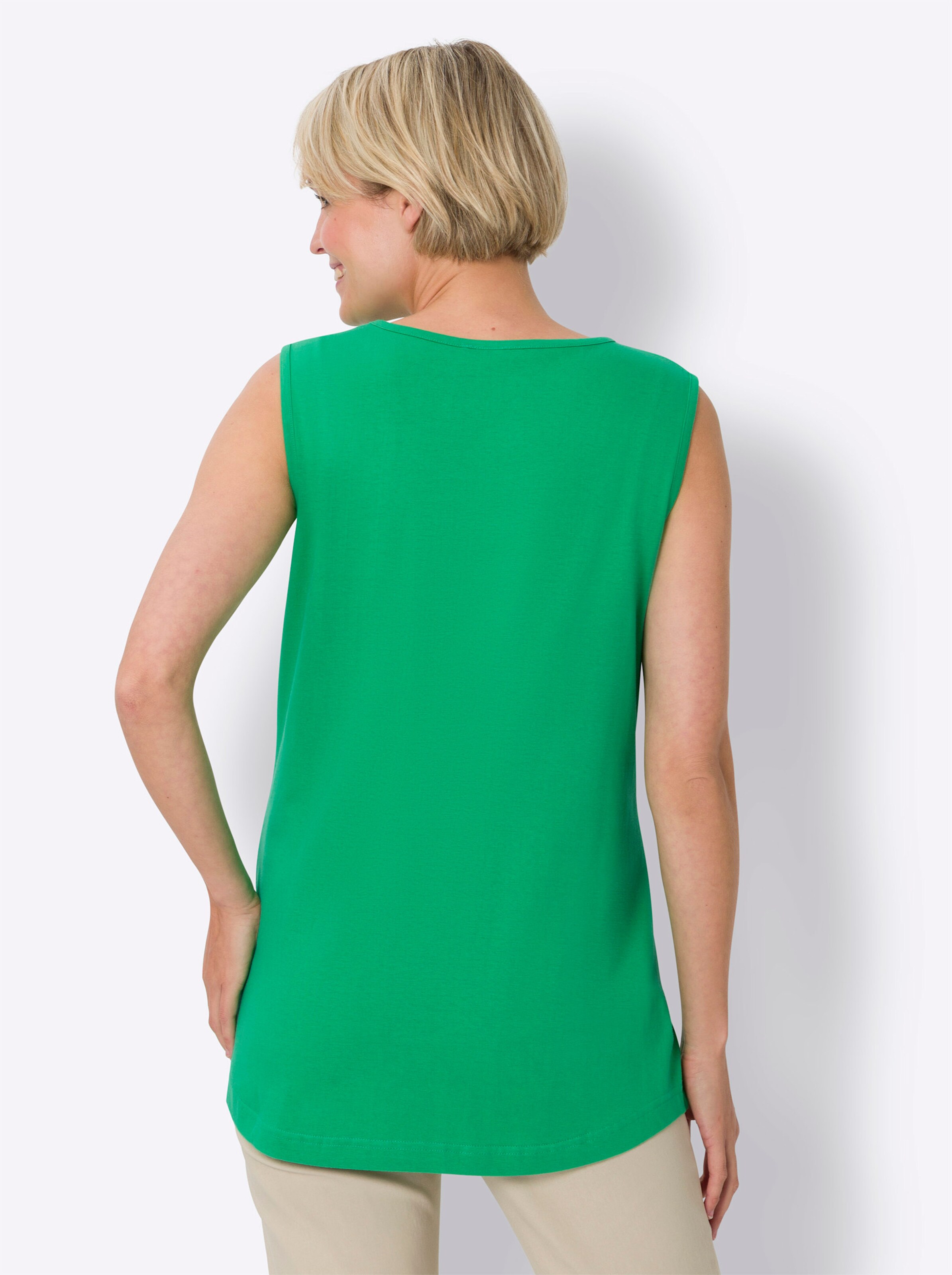 Longtop in grasgrün + marine