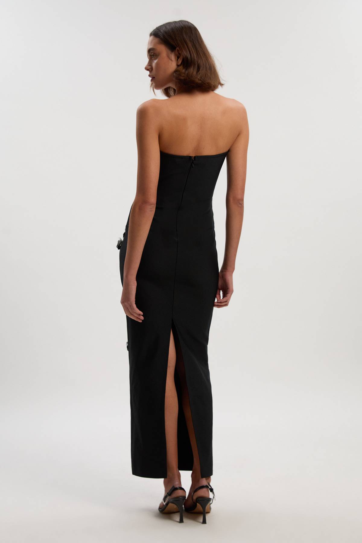 KarenMillen Robe Longue Bandeau Ornée Petite Taille Près du Corps