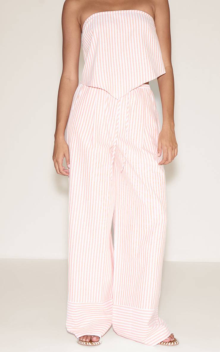 Orange Pantalon Large Taille Mi-haute Ensemble Coordonné