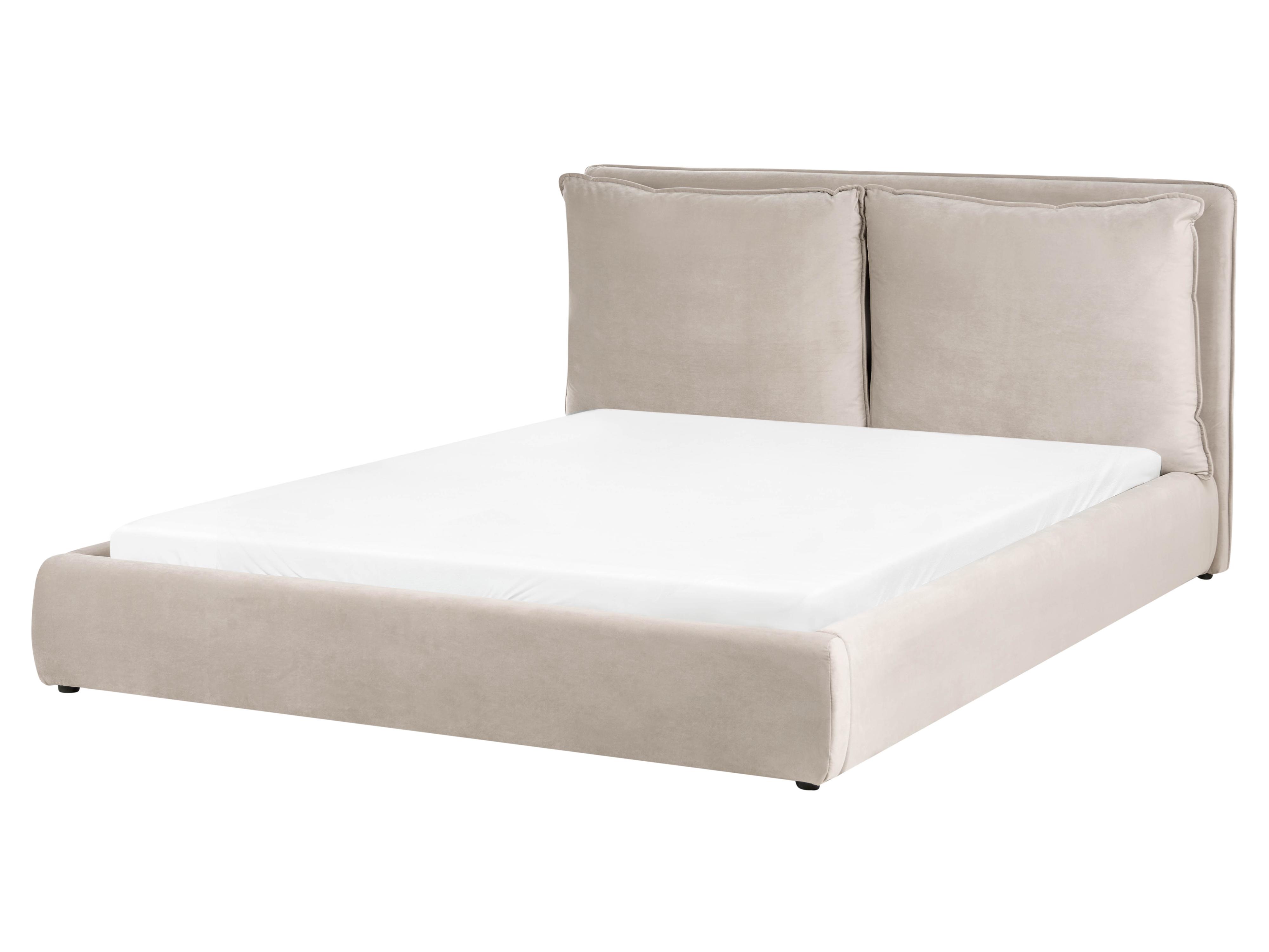 Bed Fluweel BAJONNA 160 x 200 cm Taupe