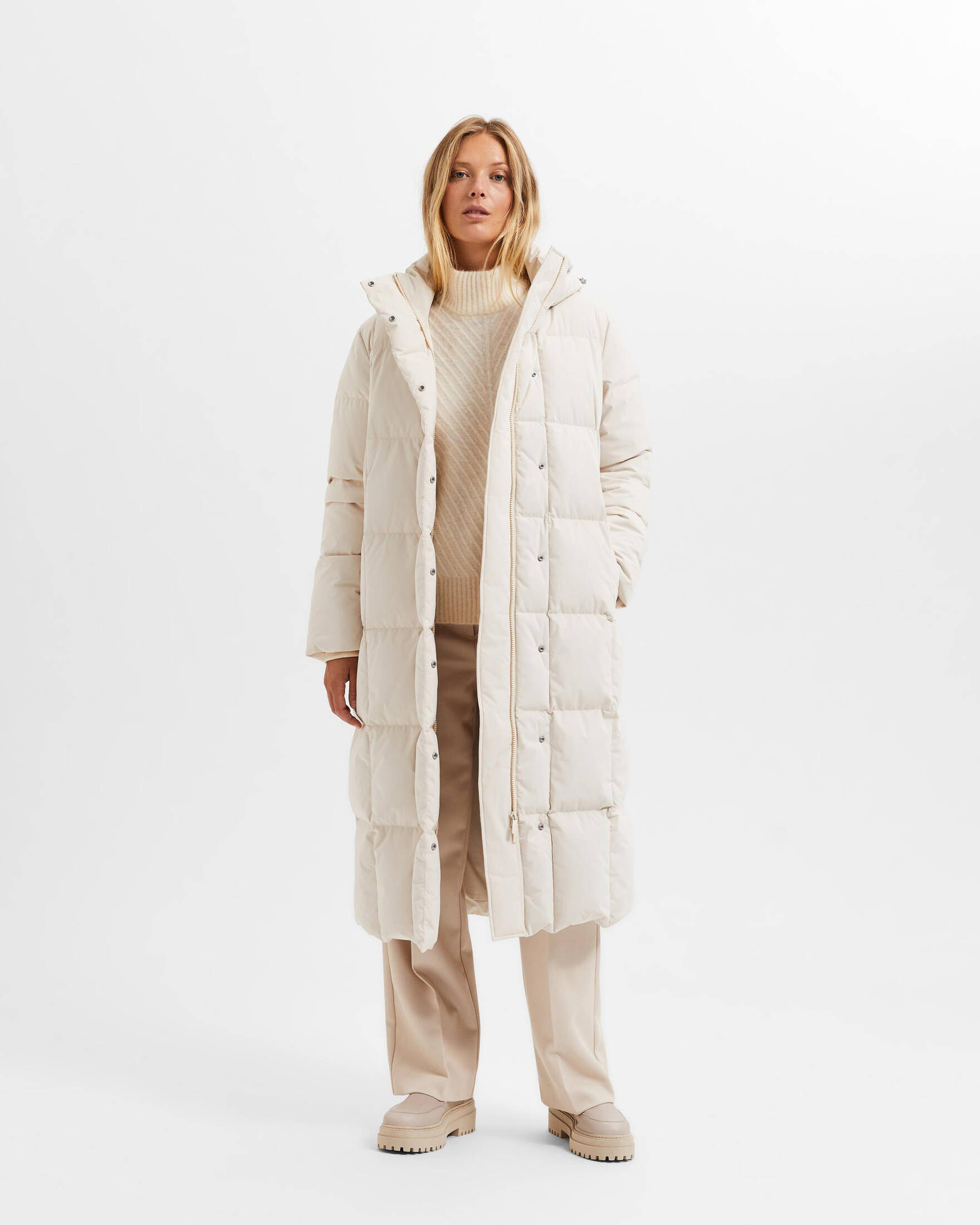 Selected Femme| Damen Steppmantel mit Kapuze SLFNITA REDOWN COAT B NOOS