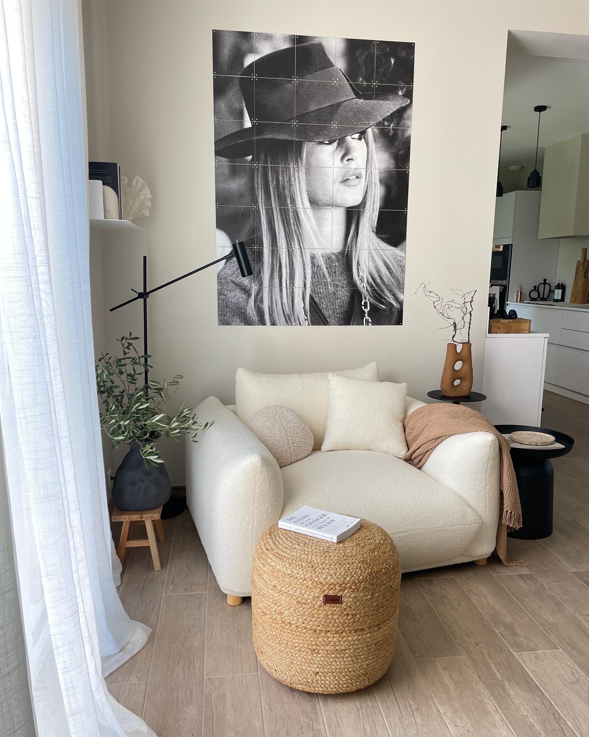 Poef DALAMA Jute Zandbeige