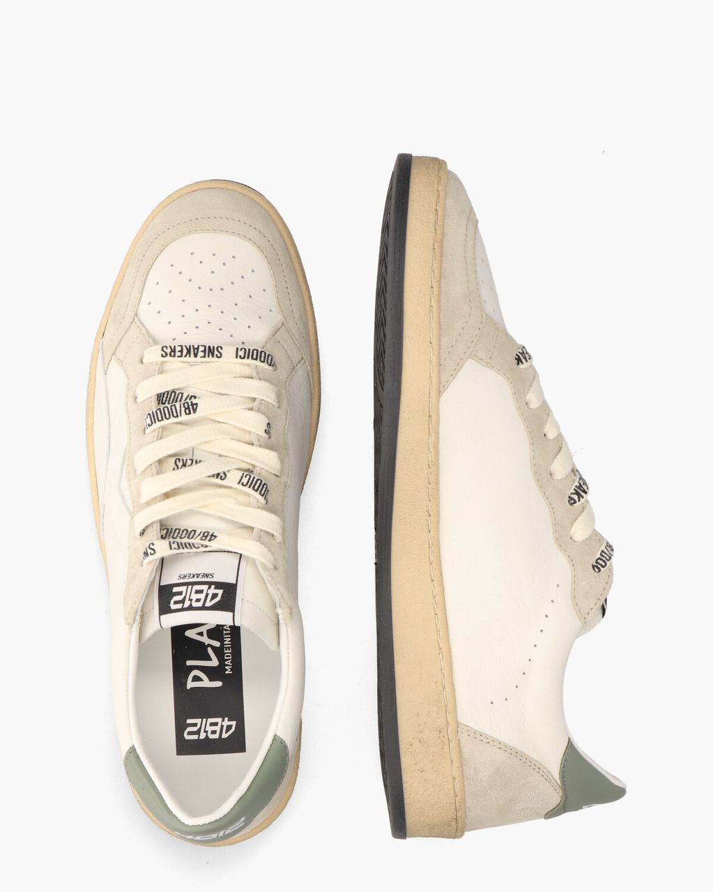 4B12 Play.New Wit/Beige Herensneakers