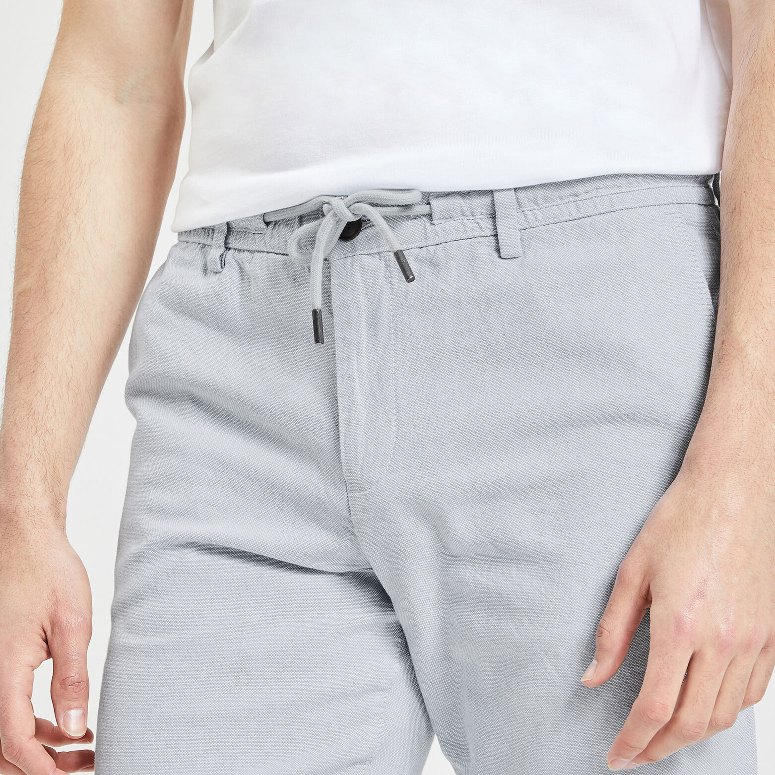 Bermuda uni en coton lin Bleu clair
