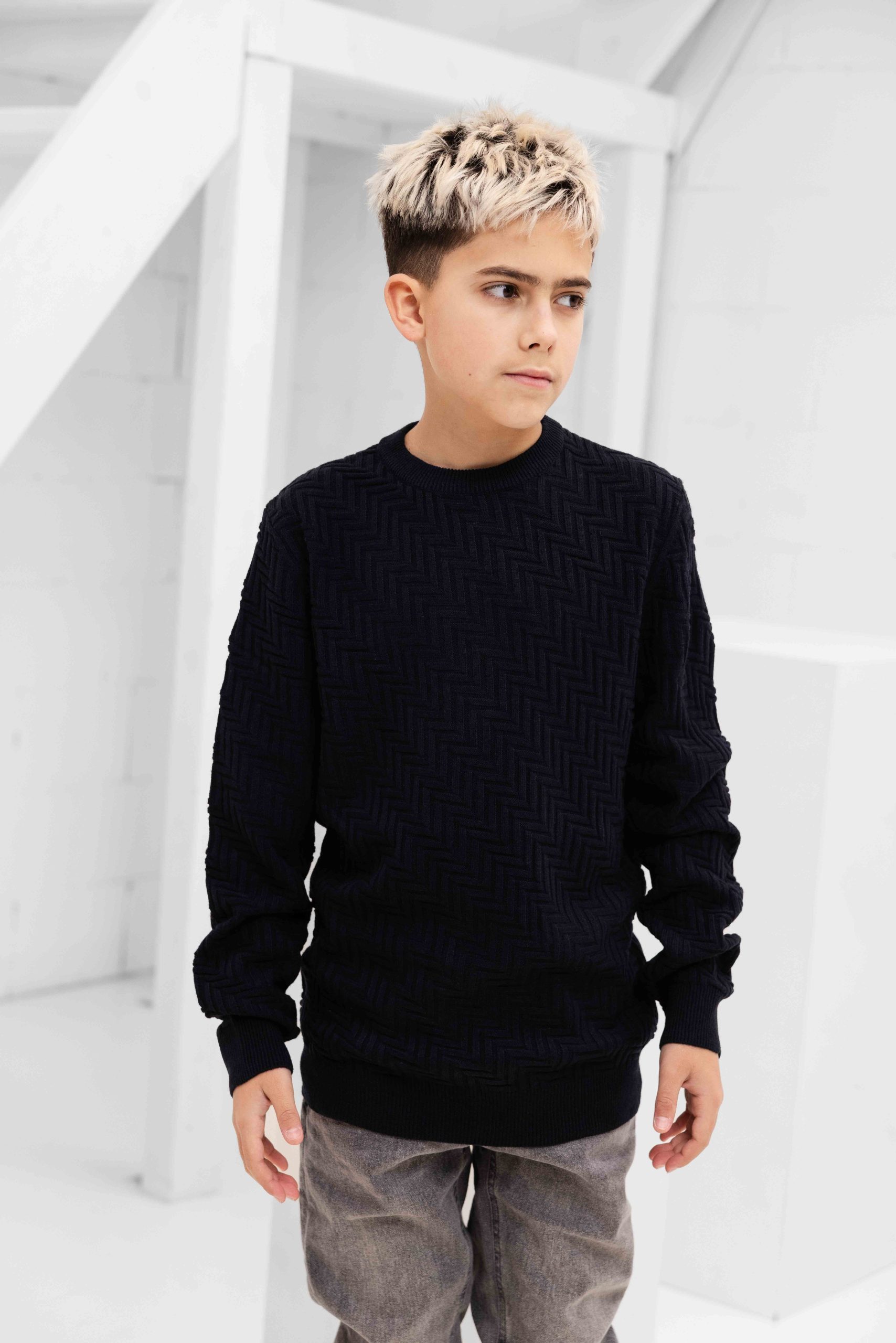 Antony Morato Merino Sweater Kids Donkerblauw