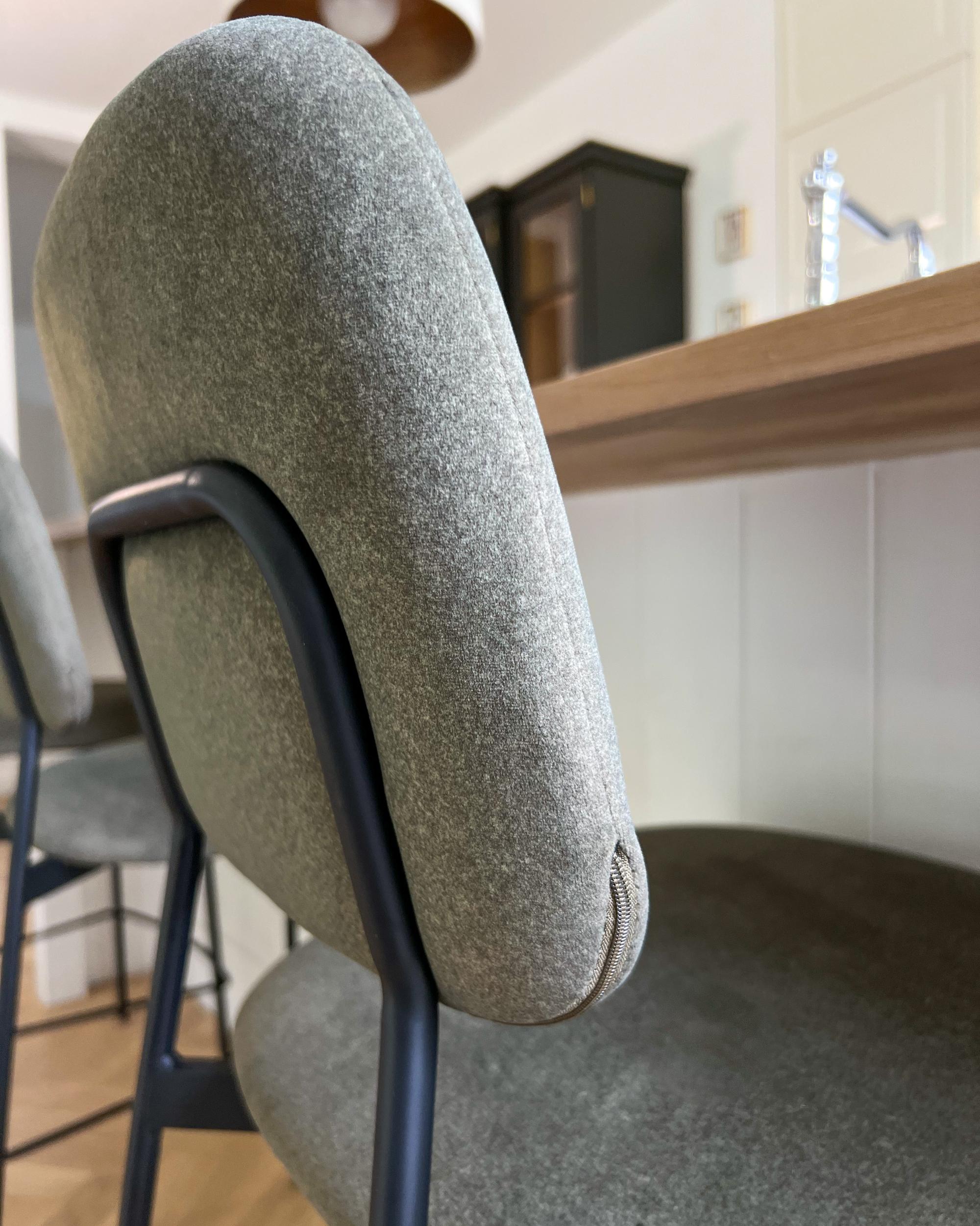 Set van 2 barstoelen DUETTE Fluweel Olijfgroen