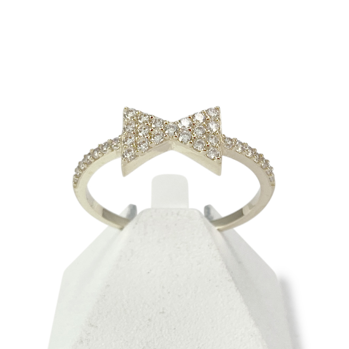 Bague d'occasion or 375 jaune zirconias