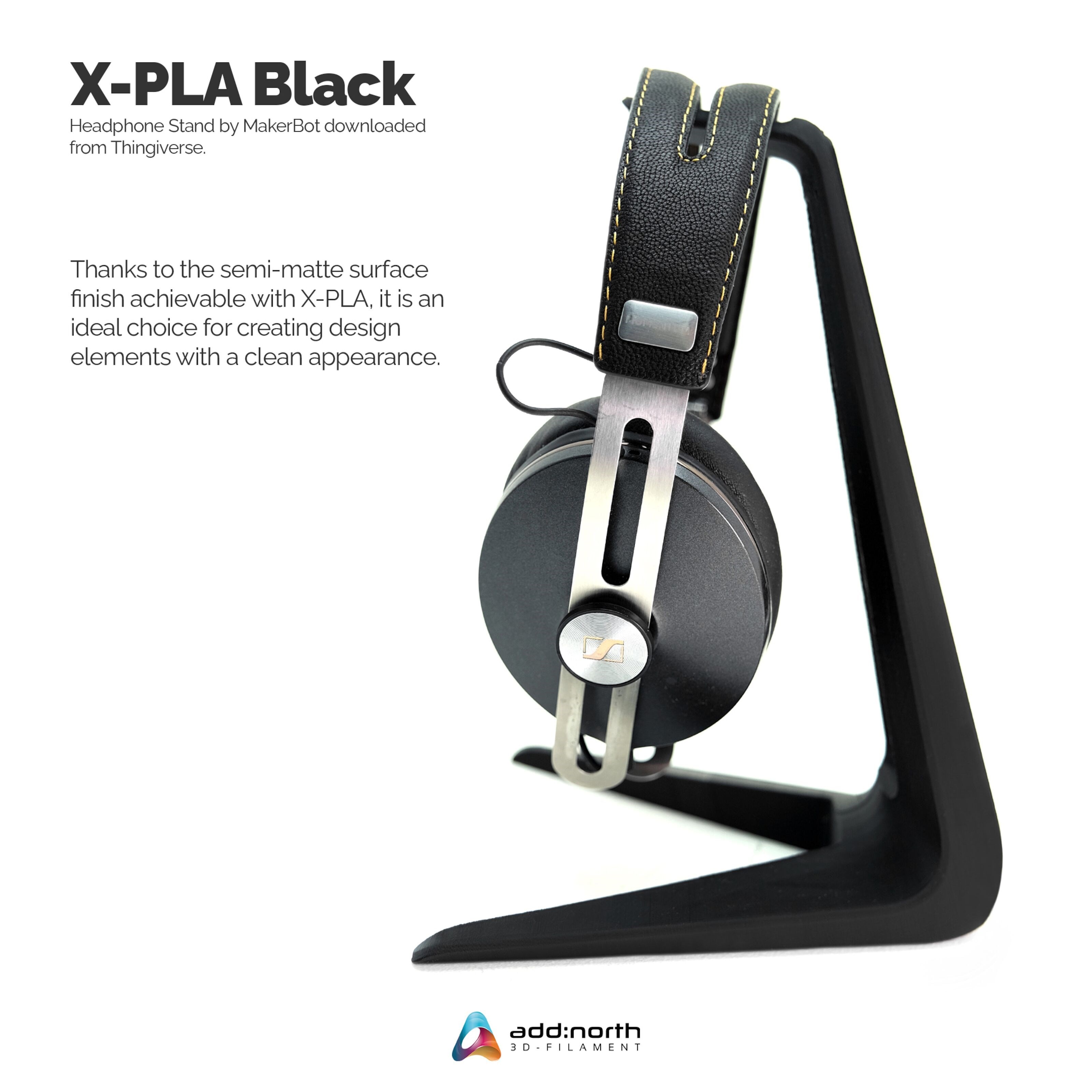 Addnorth X-PLA-filament for 3D-skriver 1,75 mm Svart