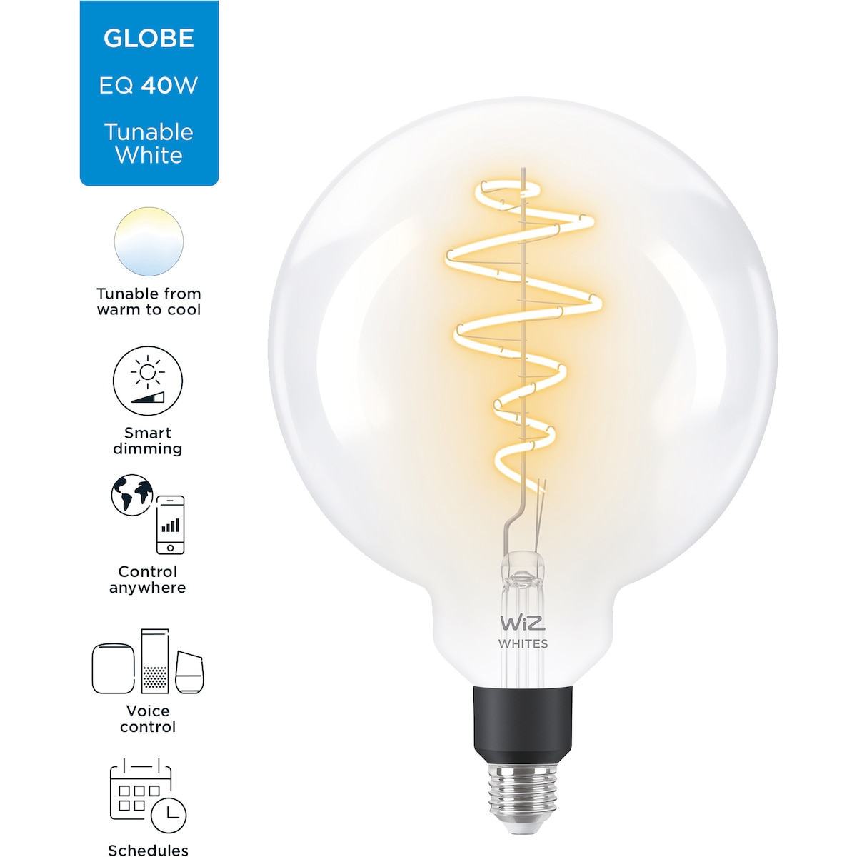 Wiz Light Globe LED-pære 7W E27 871869978673100